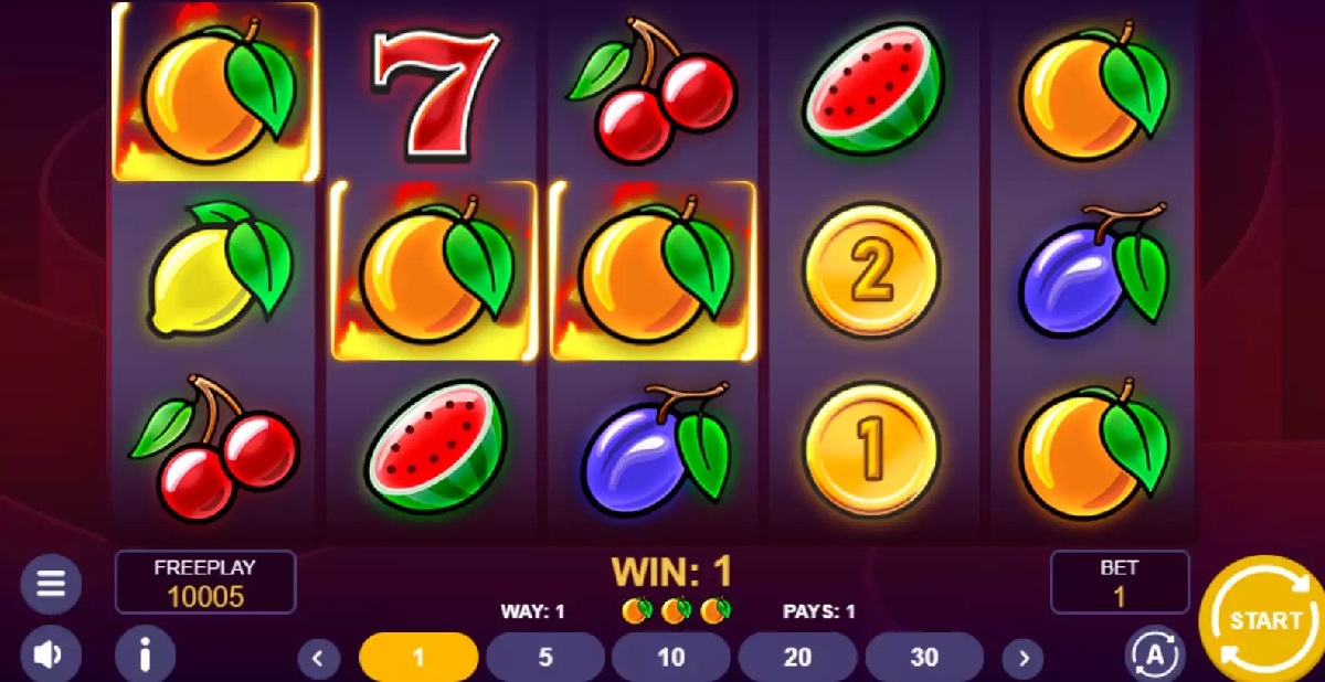 El campo de ranura Hot Coins & Fruits 243